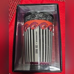 NIB/NWT, Anna Sui + Starbucks ROSE STRIPE Double Wall Traveler (12 oz.)